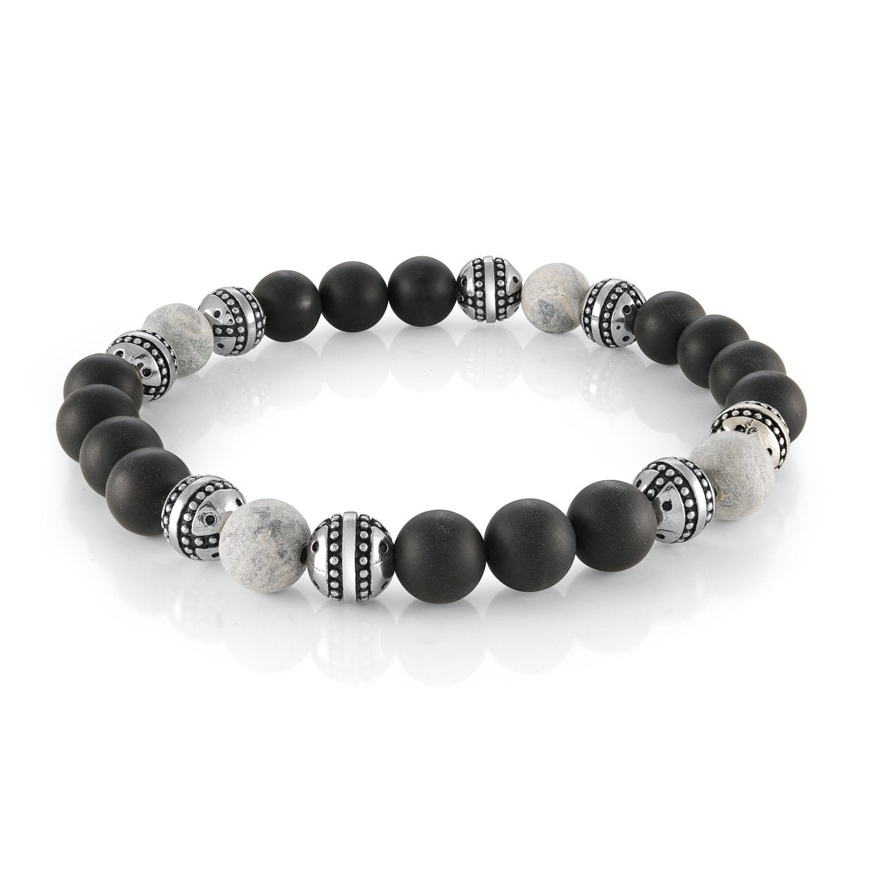 Italgem Steel Beads Stretch Bracelet