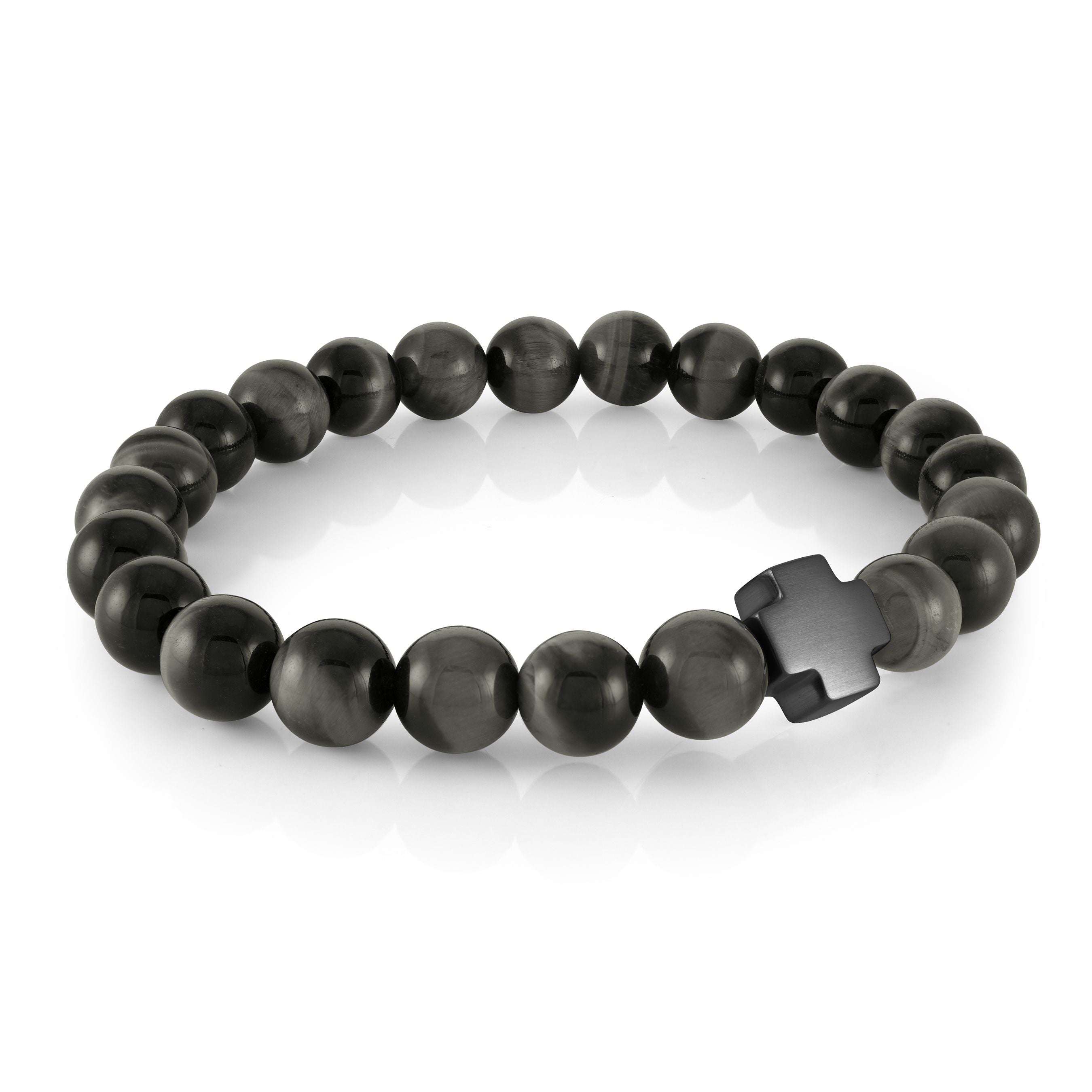 Italgem Steel Beaded Cross Bracelet