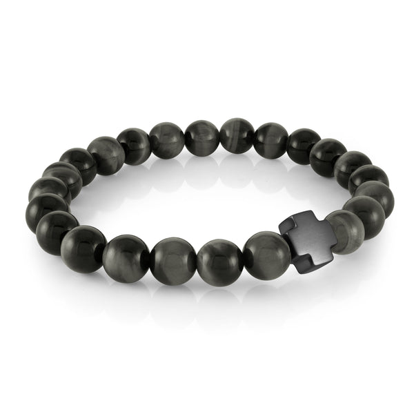 Italgem Steel Beaded Cross Bracelet