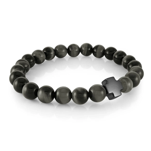 Italgem Steel Beaded Cross Bracelet