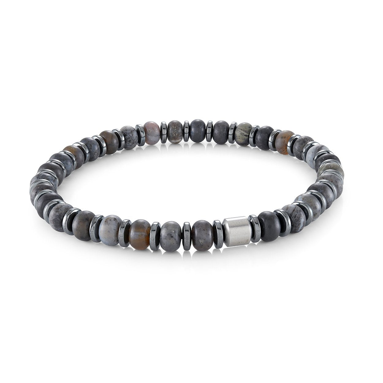 Italgem Stainless Steel Opal Hematite Bracelet