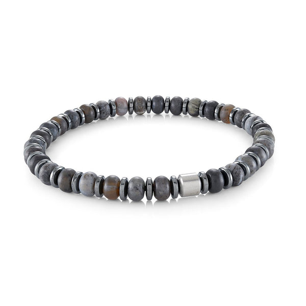 Italgem Stainless Steel Opal Hematite Bracelet
