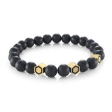 Italgem Steel Onyx Hexagons Bracelet