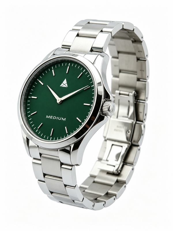 MEDIUM The Comeback First Edition 42 Steel Silver / Green – Angled
