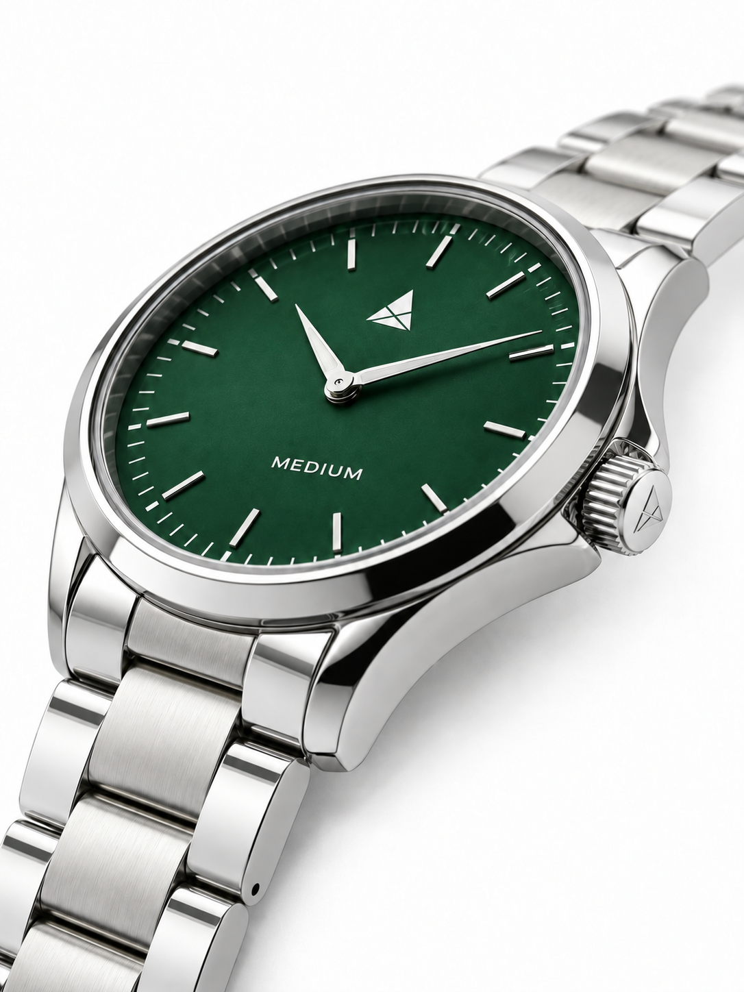 MEDIUM The Comeback First Edition 42 Steel Silver / Green – Crown profile
