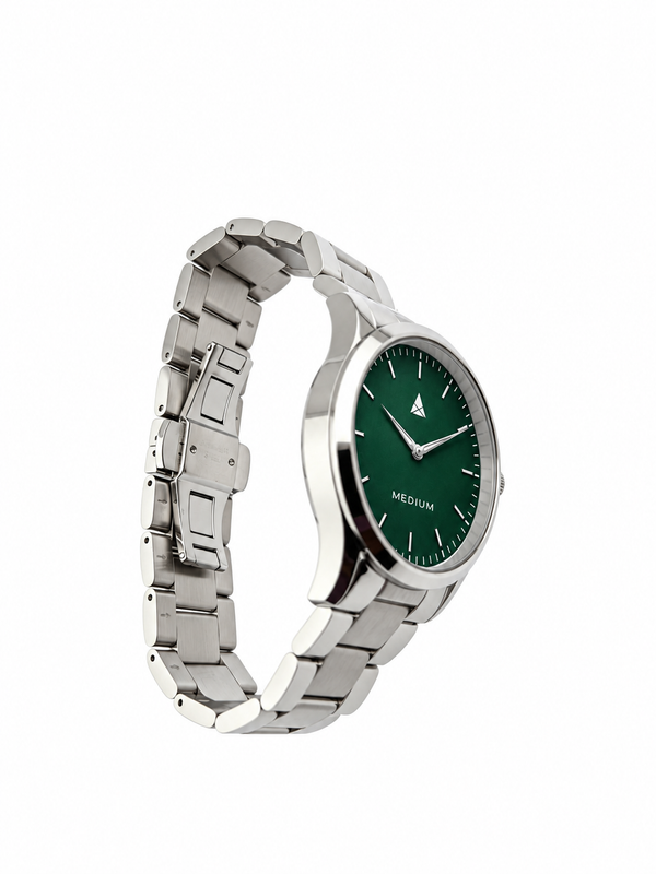 MEDIUM The Comeback First Edition 42 Steel Silver / Green – Open clasp