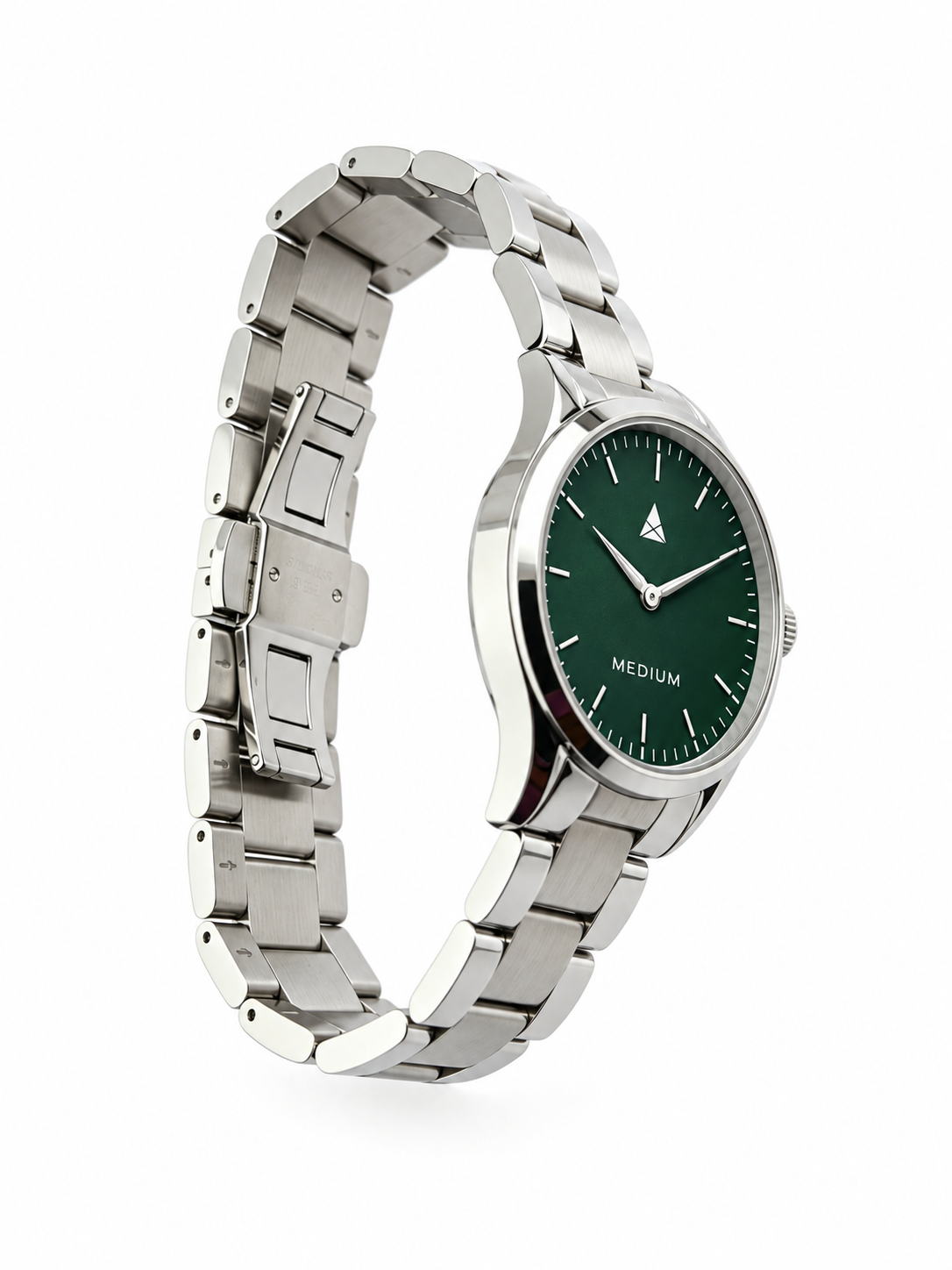 MEDIUM The Comeback First Edition 38 Steel Silver / Green – Open clasp