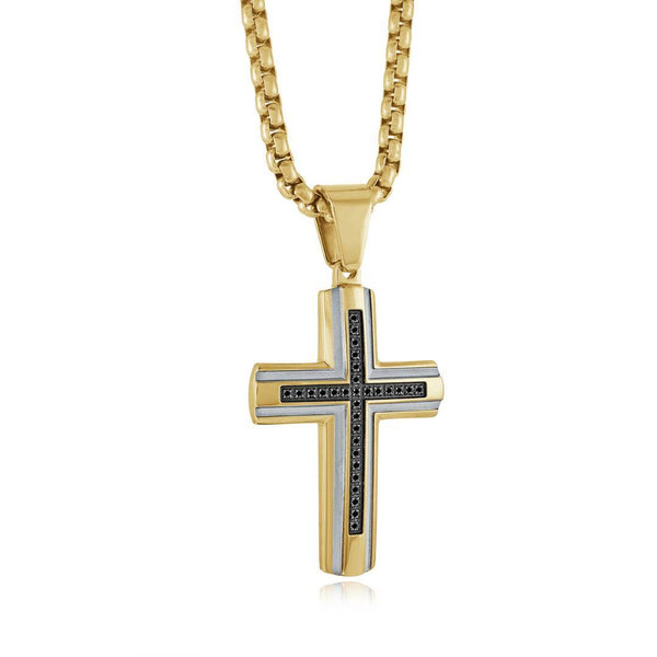Italgem Steel Cross Necklace