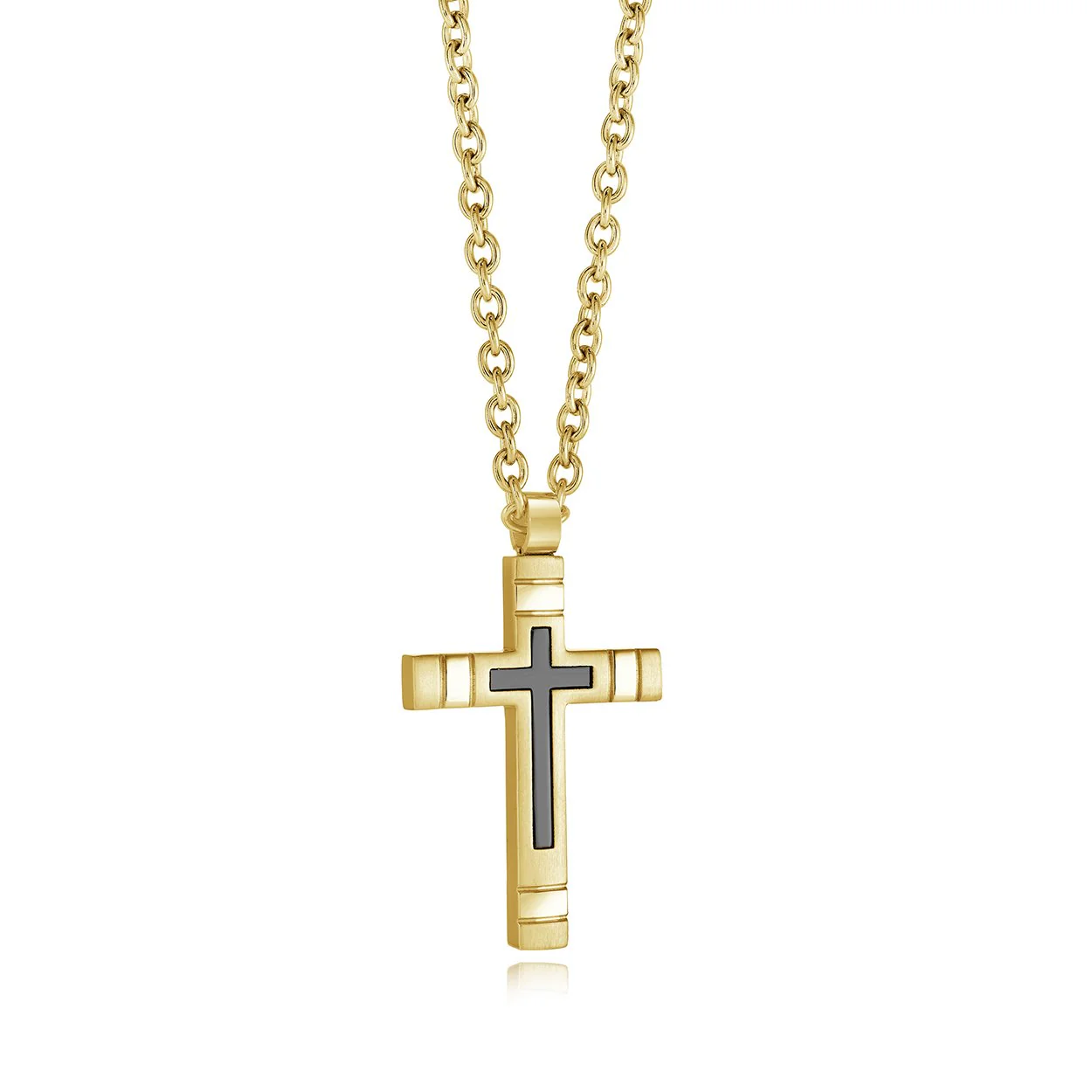Italgem Steel Cross Necklace