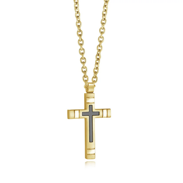 Italgem Steel Cross Necklace
