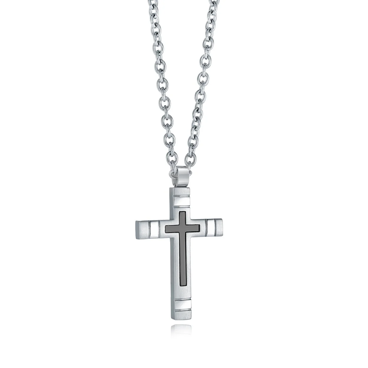 Italgem Steel Cross Necklace