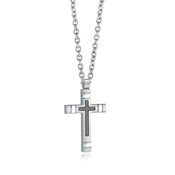 Italgem Steel Cross Necklace