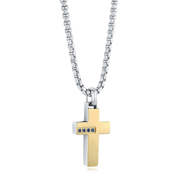 Italgem Steel Cross Necklace