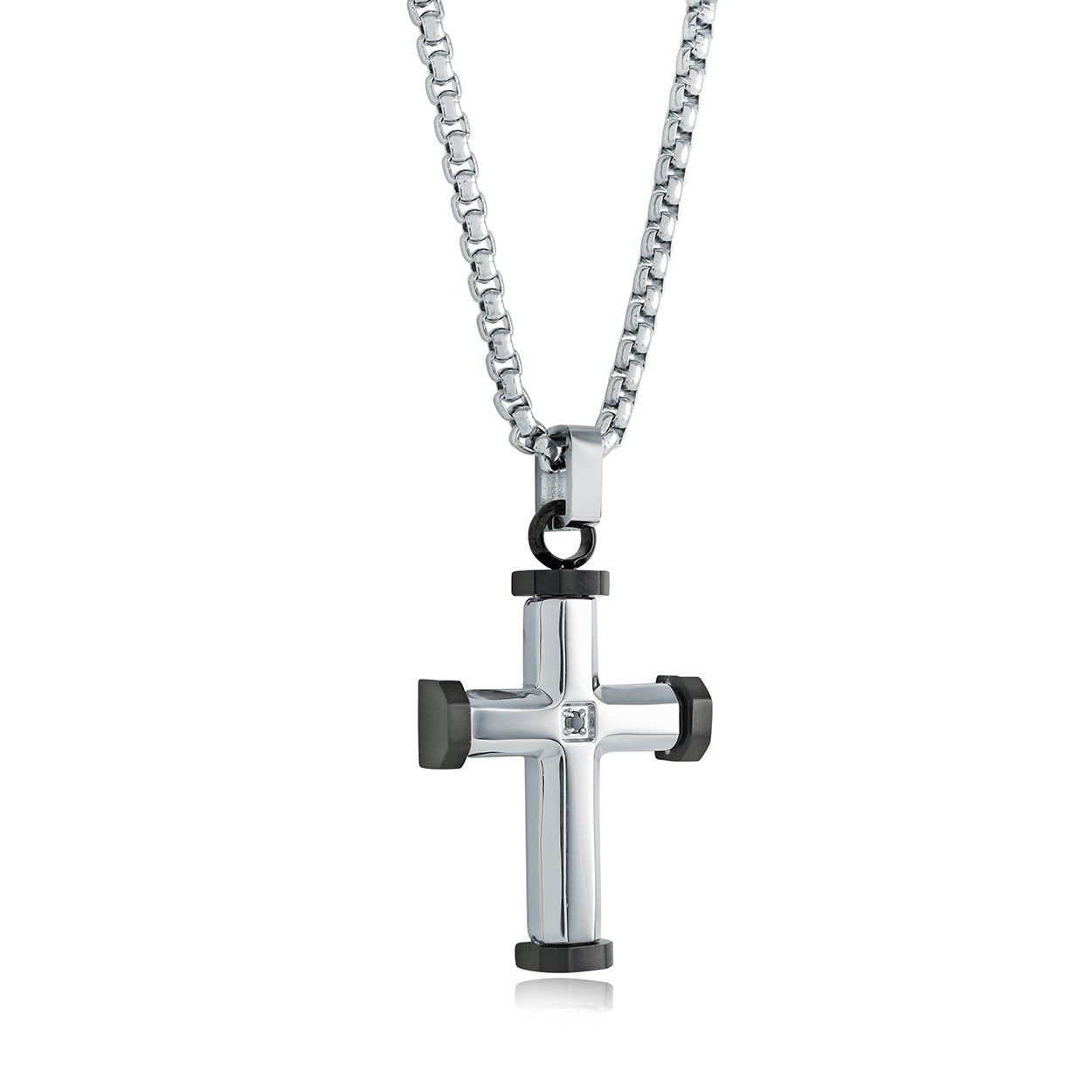 Italgem Steel Cross Necklace