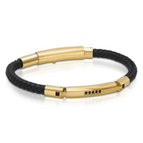 Italgem Steel Leather Bracelet