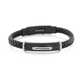 Italgem Steel Leather Bracelet