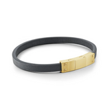 Italgem Stainless Steel Leather Bracelet