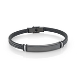 Italgem ID Plate Leather Bracelet