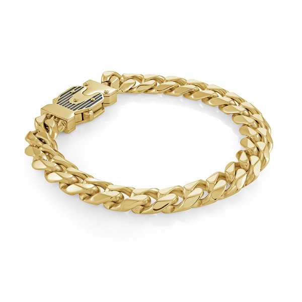 Italgem Steel 10MM Curb Fancy Clasp Bracelet