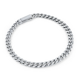 Italgem Steel Curb Key-Clasp Bracelet