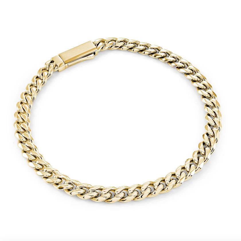 Italgem Steel Curb Key-Clasp Bracelet
