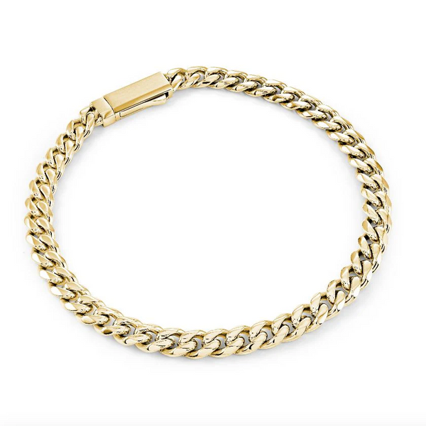 Italgem Steel Curb Key-Clasp Bracelet