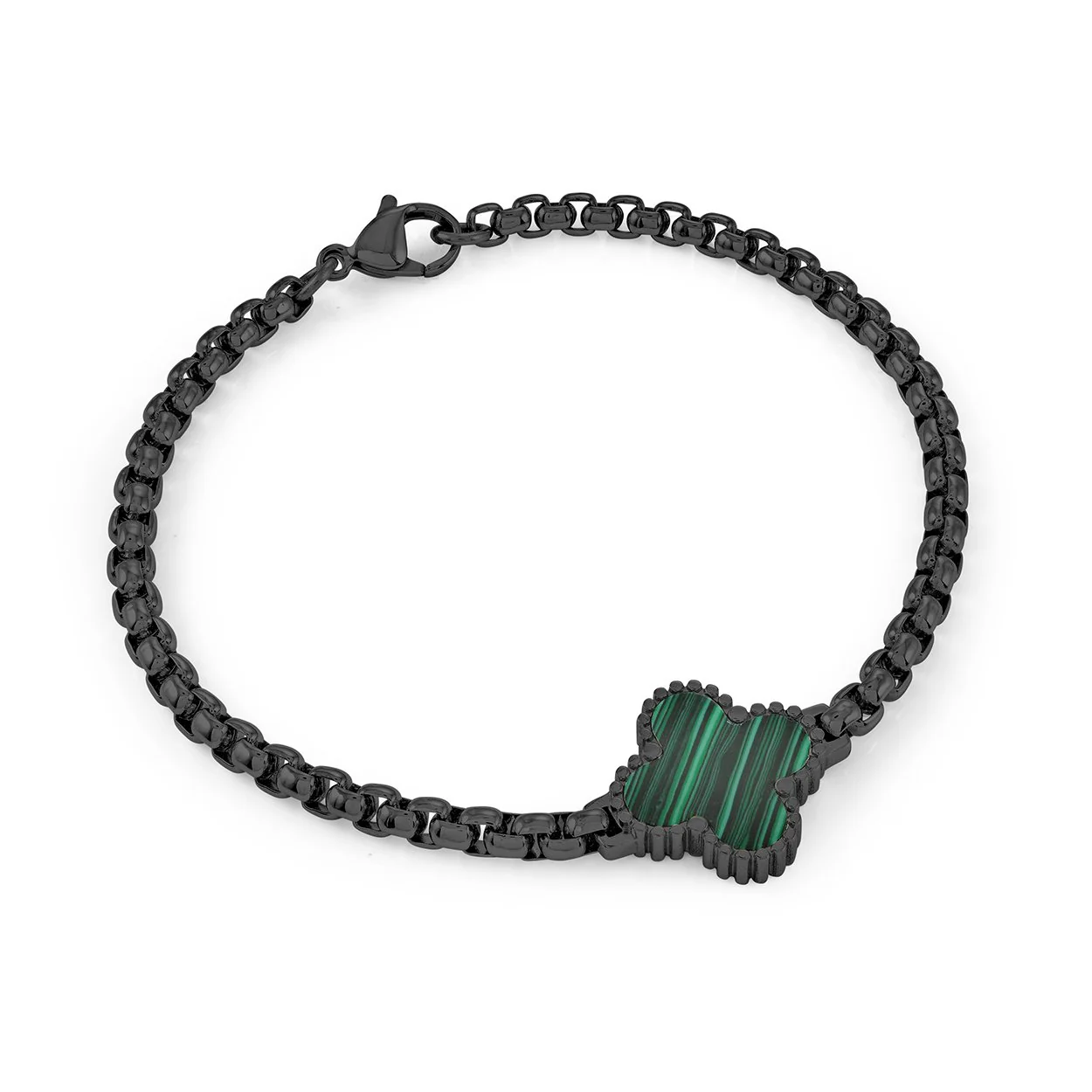 Italgem Steel Lucky Clover Bracelet