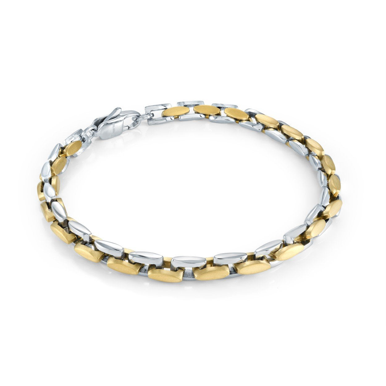 Italgem Steel Flat Oval Bracelet