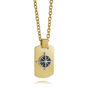 Italgem Steel Compass Dogtag Necklace