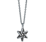 Italgem Steel Twist Star David Necklace