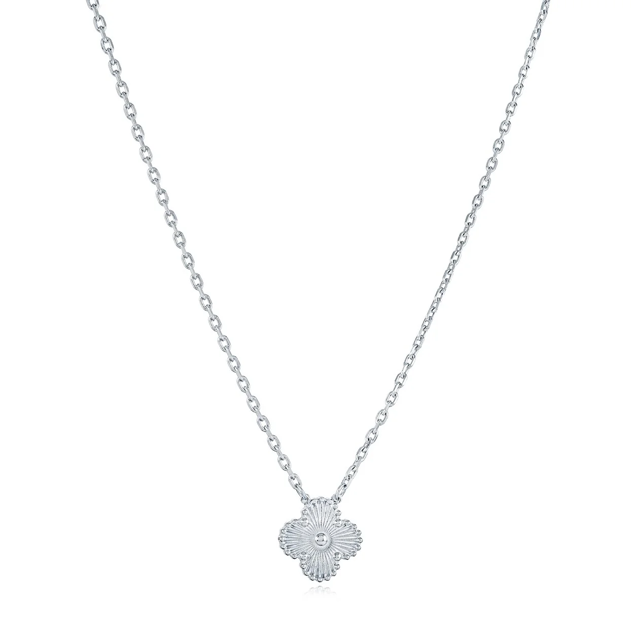 Italgem Steel Lucky Clover Necklace