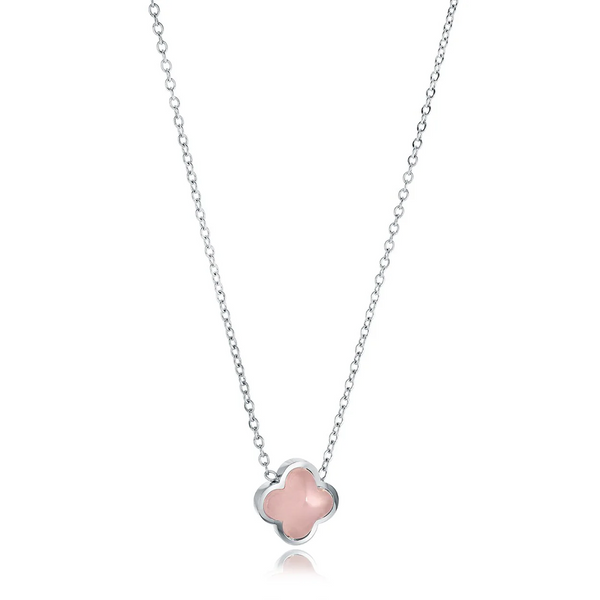 Italgem Steel Lucky Clover Necklace