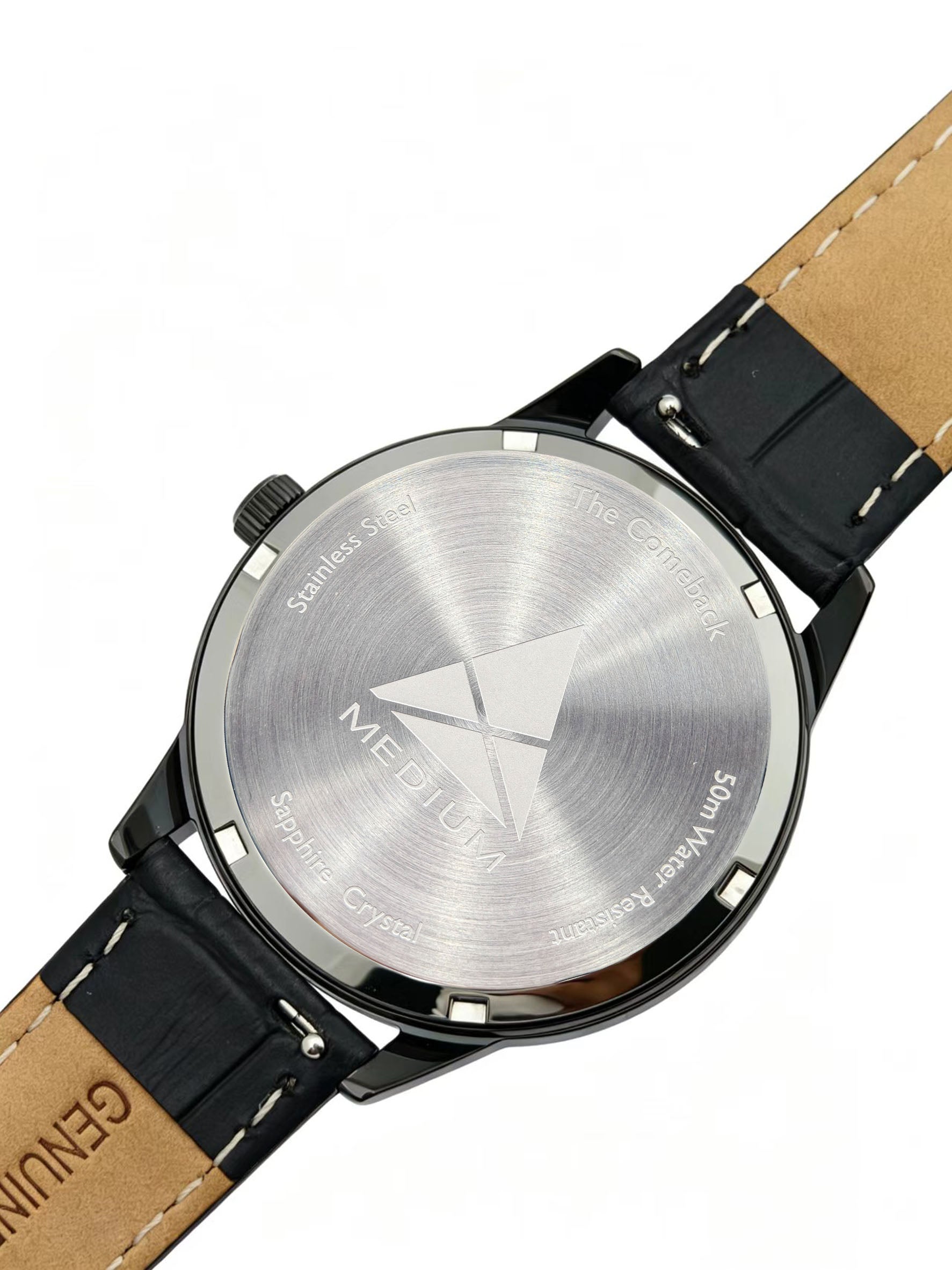 MEDIUM The Comeback 38 Leather All Black – Caseback