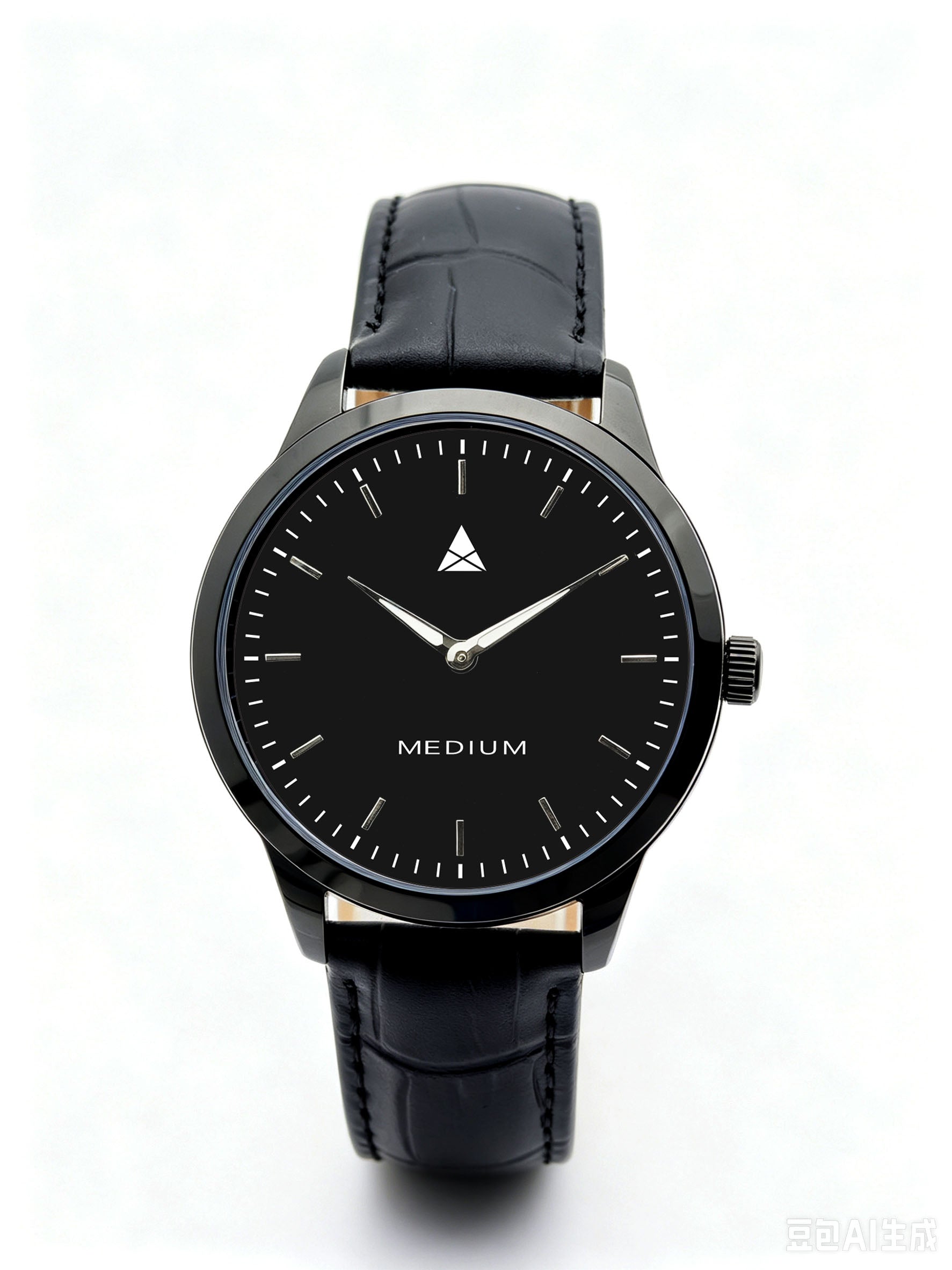 MEDIUM The Comeback 38 Leather All Black – Front