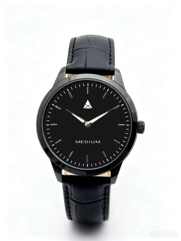 MEDIUM The Comeback 38 Leather All Black – Front