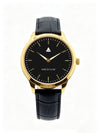 MEDIUM The Comeback 38 Leather Gold / Black – Front