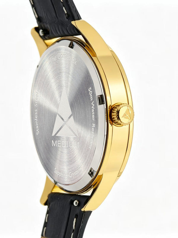 MEDIUM The Comeback 38 Leather Gold / Black – Side