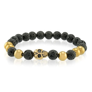 Italgem Steel Lava Skull Bracelet