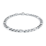 Italgem Steel 6MM Figaro Bracelet Bracelet