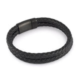 Italgem Steel Moderno Leather Bracelet
