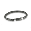 Italgem Steel Osu Leather Bracelet