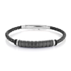 Italgem Steel Dale Leather Bracelet